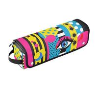 famyily Sac de voyage pour outils de cheveux avec tapis résistant à la chaleur, organiseur de grande capacité pour outils chauds, fer à friser, fers plats, volumateur de cheveux, graffiti pop art yeux