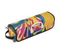 famyily Sac de voyage pour outils de cheveux et tapis résistant à la chaleur, résistant à la poussière, sac de voyage pour fer plat, outils chauds et accessoires de soins capillaires, pop art vache
