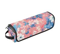 famyily Sac de voyage pour outils de cheveux pour femme et tapis résistant à la chaleur, organiseur de voyage pour fers plats, lisseurs, fers à friser, fleurs aquarelles, bleu corail clair