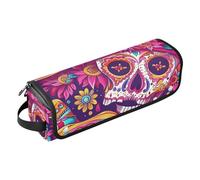 famyily Sac de voyage pour outils de coiffure pour femme avec coussinet résistant à la chaleur, étui de transport double couche pour fers plats, lisseurs, fers à friser, motif mexicain des morts et