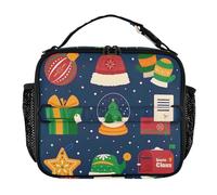 famyily Sac fourre-tout bleu foncé avec inscription « Merry Christmas » pour femme, résistant à l'eau, avec bandoulière réglable, pour le travail et l'école