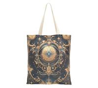 famyily Sac fourre-tout en toile bleu et doré pour tarot astrologie sac à provisions pour courses pour Dail mignon sac fourre-tout