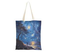 famyily Sac fourre-tout en toile, bleu foncé ciel et solitude, sac d'épicerie en toile pour femmes, sacs de travail en toile pour travaux manuels
