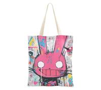 famyily Sac fourre-tout en toile coloré avec motif de lapin de roche personnalisé avec poignées pour collègues, sacs fourre-tout en toile