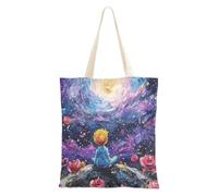famyily Sac fourre-tout en toile de taille moyenne avec motif rose prince et ciel nocturne pour femme pour anniversaire