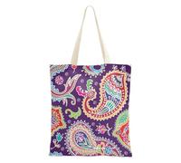 famyily Sac fourre-tout en toile de taille moyenne style ethnique cachemire noix de cajou fleur jambon tatouage sacs à provisions en toile pour amis personnalisés sacs fourre-tout en toile
