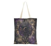 famyily Sac fourre-tout en toile noir et doré gothique tarot astrologie sac fourre-tout en toile pour femme pour le travail esthétique sac fourre-tout en toile