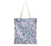 famyily Sac fourre-tout en toile, style ethnique, cachemire, noix de cajou, fleur, jambon, tatouage, sac d'épicerie pour faire du shopping mignon sac fourre-tout
