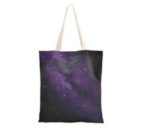 famyily Sacs en toile violet foncé ciel nocturne sacs fourre-tout en toile pour femme pour ami personnalisé sac fourre-tout esthétique