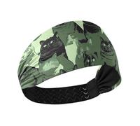famyily Sweet British Shorthair Cats Bandeau élastique antidérapant absorbant la transpiration pour le maquillage, le yoga, le football, le chien teckel coloré et étoiles
