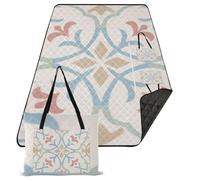 famyily Tapis d'extérieur pliable anti-sable 203,2 x 152,4 cm pour femme en plein air, articles de pique-nique, ligne de fleurs abstraites exotiques