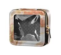 famyily Trousse de toilette de voyage transparente et étanche avec bord en feuille d'alcool, Encre à l'alcool Gold Leaf Edge Beauty, 1 size