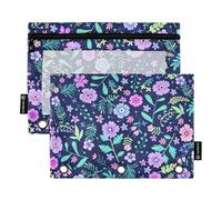 famyily Vector Trousse à crayons contemporaine à 3 trous avec fenêtre transparente avec fermeture éclair et œillets renforcés, 3 trous perforés pour salle de classe, école, bureau