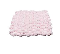 FAMYNGL Tapis en Peluche Tressé Noué Tapis De Sol pour Tout-Petits Tapis De Jeu Tapis Rampant Épais pour Les Enfants Jouer Et Dormir Fait À La Main Plancher De Nœuds Mode Mignon,Light Pink