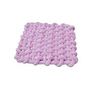 FAMYNGL Tapis En Peluche Tressé Noué Tapis De Sol Pour Tout-Petits Tapis De Jeu Tapis Rampant Épais Pour Les Enfants Jouer Et Dormir Fait À La Main Plancher De Nœuds Mode Mignon,Light purple