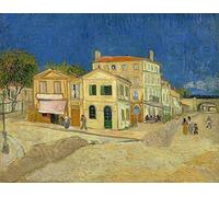 FAN C. Van Gogh - Maison Vincents À Arles La Maison Jaune Tableau Reproduction sur Toile Roulée 65X50 cm - Paysage Peintures Impressions pour Mur