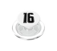 Fan d’équipe Sportive Noire numéro 16 PopSockets PopGrip pour MagSafe