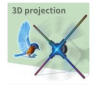 Fan d’hologramme 3D, Projecteur de ventilateur holographique 3D lampe d'imagerie holographique Wifi signe Led support de lampe holographique Images et vidéo pour les magasins professionnels, les magas
