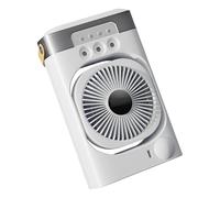 Fan De Bureau Rechargeable De Refroidissement À Air Portable Avec 3 Vitesses Réglables Et Éclairage LED Pour La Chambre Ou Le Bureau Utiliser USB Rechargeable Humidificateur Ventilateur
