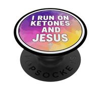 Fan de cétogène chrétien I Rung on Ketone et Jésus-Christ pour Femme PopSockets PopGrip Adhésif