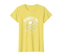 Fan de Concert de Heavy Metal Headbanger avec Ball Skull Rocker T-Shirt, Femme, Citron, M