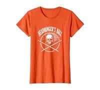 Fan de Concert de Heavy Metal Headbanger avec Ball Skull Rocker T-Shirt, Femme, Orange, XS