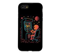 Fan de Jeu vidéo Funny Alien Gamer Arcade Machine à sous Forme d'espace rétro Coque pour iPhone SE (2020) / 7/8