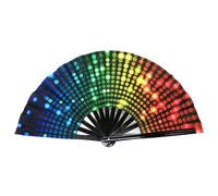 Fan de main pliable - Fu Fuging Hand F-an | Bammboo Clacking | Rainbow H-and pour les faveurs de fêtes musicales, spectacles théâtrales, mariages, église, événements de fête