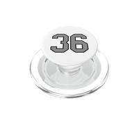 Fan d'équipe Sportive numéro 36 Gris Noir PopSockets PopGrip pour MagSafe