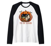 Fan d'halloween Football Ghost Pumpkin Fall Game Day Manche Raglan