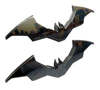 Fan Emblems The Batman Lot de 2 badges 3D pour voiture - Logo Batwing (noir chromé)