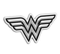 Fan Emblems Wonder Woman Logo 3D Car Badge Noir/Chrome, l'autocollant Automobile DC Comics s'adapte Parfaitement aux Voitures, camions, Motos, Ordinateurs Portables, Windows, etc.