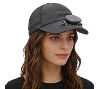 Fan Hat - 3-Speeds Cooling Fan Caps with Solar Powered USB Charging - Unisexe Cooling Baseball Hat - for Outdoor Sports Travel Hiking Commuting Fishing Beach, Dark Gray, S