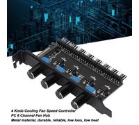 Fan Hub,Processor Cooling 4 Buttons 8 Channel Cooling Fan Splitter Speed Controller Hub with 4 Pin Interface for CPU HDD VGA PWM Chassis