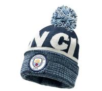 Manchester City Fan Ink Bonnet de ski tricoté officiel Manchester City Bleu Taille unique