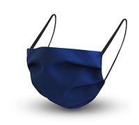 Fan-Omenal Tissu Design-Maske Unisexe Lavable en Coton - Couleurs Uni Avec Nom au Choix - Marine, Einheitsgröße