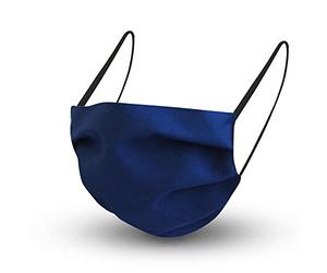 Fan-Omenal Tissu Design-Maske Unisexe Lavable en Coton - Couleurs Uni Avec Nom au Choix - Marine, Einheitsgröße