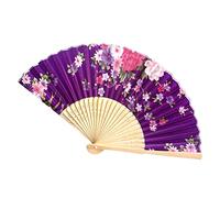 Fan Pocket Vintage Chinese Flower Dance Hand Held Folding Tools & Improvement Happy Anniversary Banner And (E, taille unique)
