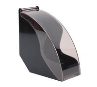 Fan Shape Coffee Paper Holder | Acrylic Storage Box with Protective Lid | Compact Paper Organizer for Home/Cafe/Office | 125x73x133mm (Noire)