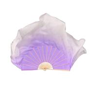 Fan Veil Danse du Ventre Belly Dance Grand éventail de danse 86 cm, voile pliable en bambou dégradé, peint à la main, accessoires spectacle for danseuse orientale(Color 19,1pcs Right 1pcs Left)