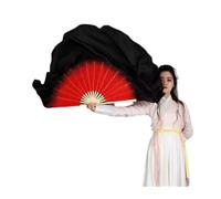 Fan Veil Danse du Ventre Belly Dance Grand éventail de danse 86 cm, voile pliable en bambou dégradé, peint à la main, accessoires spectacle for danseuse orientale(Color 15,1pcs Right 1pcs Left)