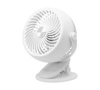 Fan with Clip, Rechargeable Desk Air Cooler, 7.68x6.69 Inches, 5 Speed Settings Adjustable Tilt, Compact Portable Design, Clamp on Quiet Fan for Camping Travel Tent Bedroom Use