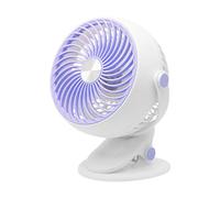 Fan with Clip, Rechargeable Desk Air Cooler, 7.68x6.69 Inches, 5 Speed Settings Adjustable Tilt, Compact Portable Design, Clamp on Quiet Fan for Camping Travel Tent Bedroom Use