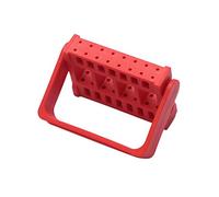 Fanao Boîte de rangement pour outils d'ongles - Tête de polissage des ongles - Support de tête de ponçage - 16 trous - Boîte de rangement - Rouge