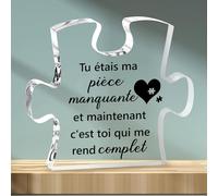 FANAOREN Cadeau Saint Valentin Pour Couple - Décoration Acrylique, Anniversaire Femme Homme, Pour Son Copain, Copine, Noël