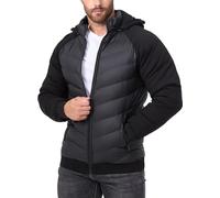 FANARCHER Veste matelassée Dwon pour homme - Manteau d'hiver chaud avec capuche amovible, Noir , L