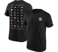Fanatics NFL All Team Logo Homme T-Shirt Manches Courtes Noir XL 100% Coton Regular/Coupe Standard