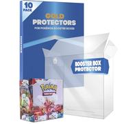 Fanatiko Pack de 10 Protection Booster Pokemon Gold - Protection Display PKMN 0,5 mm avec Protection UV | Lot de Protections pour Boite Pokemon et Boîte de Booster PKMN