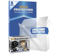 Fanatiko Pack de 5 et 10 Protecteurs Gold pour Funko Pop 2PK - Étui Funko Pop 2-Pack 0,5 mm avec Protection UV - Gardez Vos Funko Pop en Parfait état avec Notre Protection Pop Funko