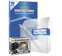 Fanatiko Pack de 5 et 10 Protecteurs Gold pour Funko Pop 2PK - Étui Funko Pop 2-Pack 0,5 mm avec Protection UV - Gardez Vos Funko Pop en Parfait état avec Notre Protection Pop Funko